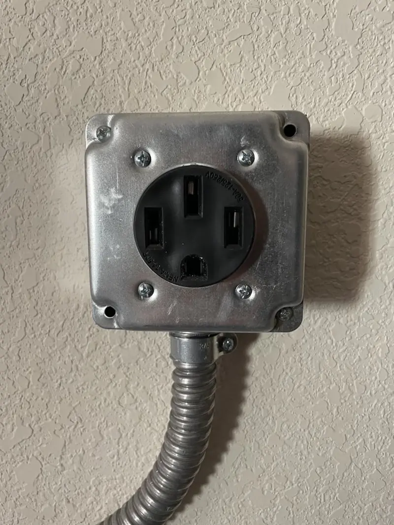 NEMA 14-50 outlet installed for Smart Home Electrical in Prairie Grove
